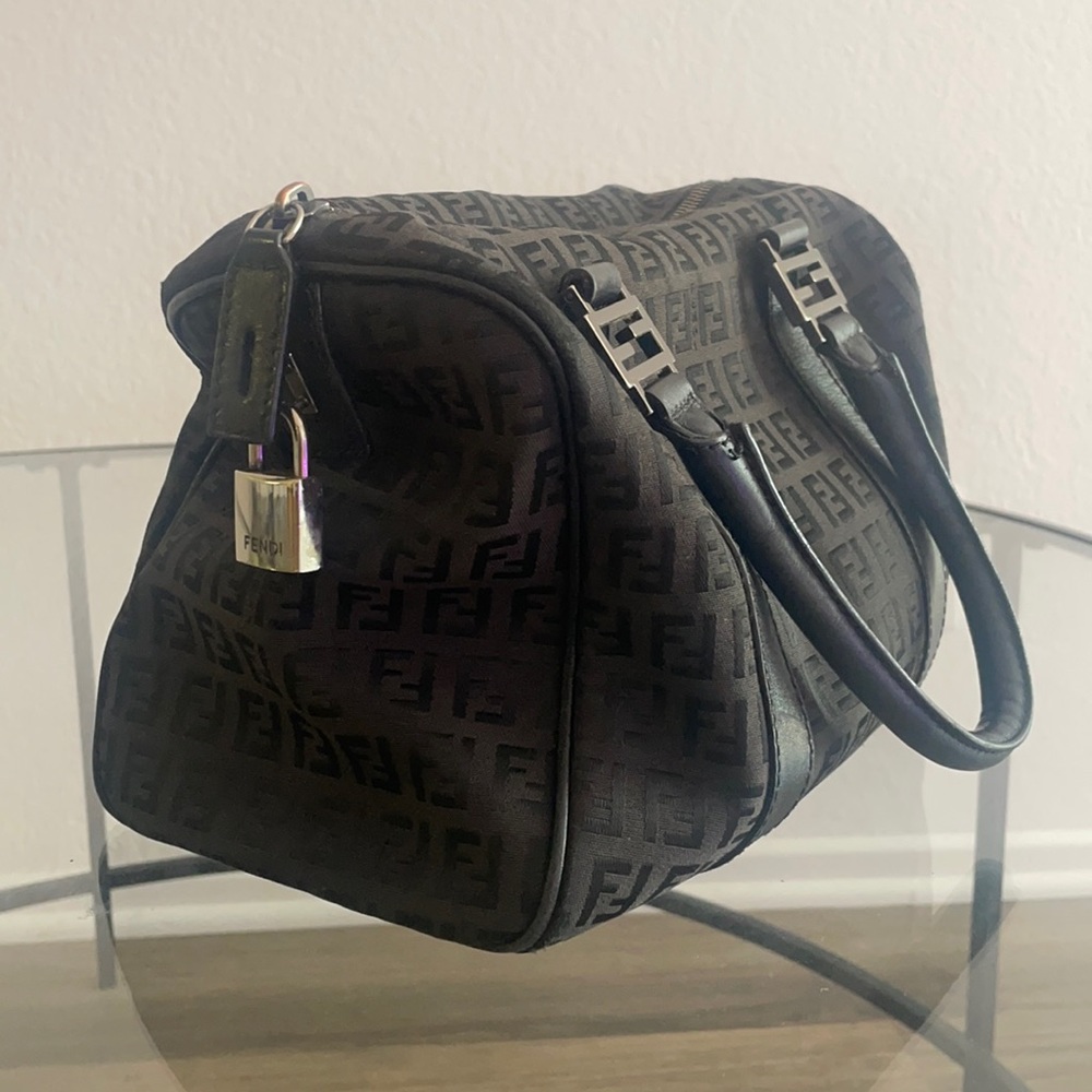 Chocolate brown Logo fendi bag